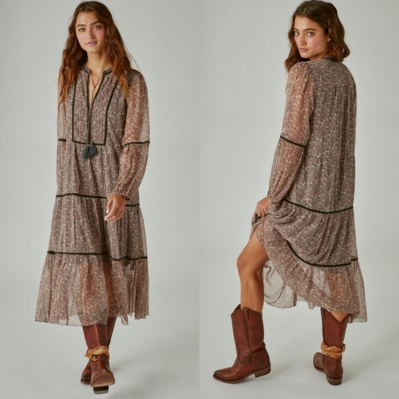 Lucky Brand Bohemian Floral Tiered Maxi Dress - Picture 3 of 9